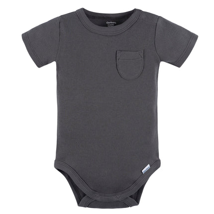 Gerber Unisex Baby Bodysuit and Shorts Set, Dark Grey, Newborn