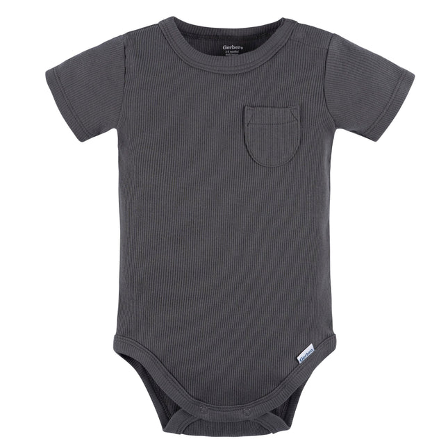 Gerber Unisex Baby Bodysuit and Shorts Set, Dark Grey, 0-3 Months