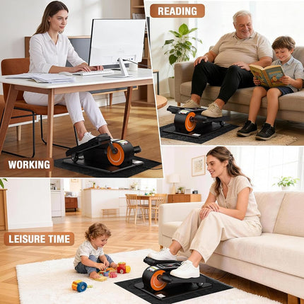 Under Desk Elliptical Machine, Electric Elliptical Leg Exerciser for Senior, Quiet and Compact Electric Seated Pedal Exerciser for Home with Monitor, Remote Control and 12 Adjustable Speeds