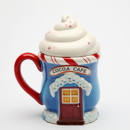 Cosmos Gifts Santa's Village Covered Ceramic Mug, 6-1/8-Inch