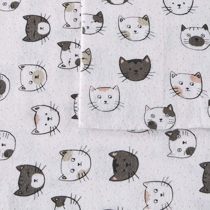Intelligent Design Cozy Soft Juego de sábanas de franela 100% algodón con estampado de animales y estrellas, cálido, ultrasuave para clima frío, Queen, gatos gris/rosa, 4 piezas