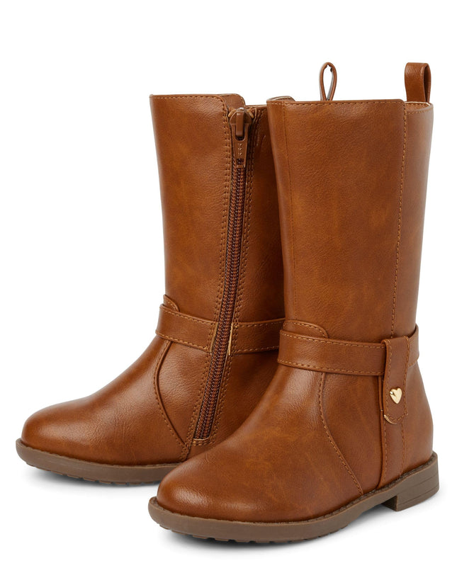 The Children's Place Baby Girls' Tall Riding Boot Equestrian, Tan, 11 Toddler