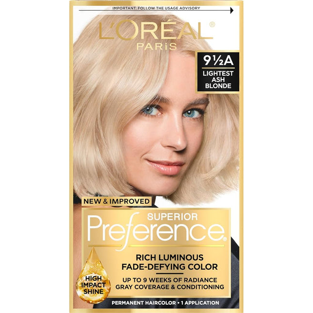 L'Oréal Paris Superior Preference Permanent Hair Color, 9.5A Lightest Ash Blonde