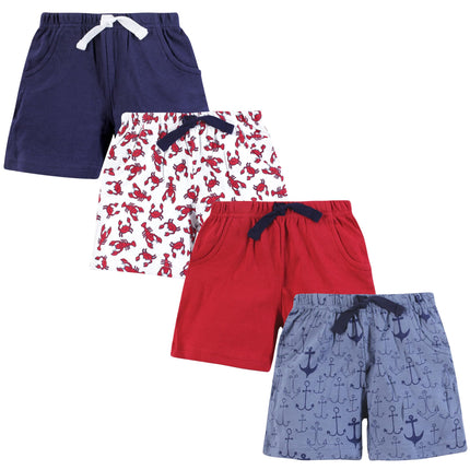 Hudson Baby Infant Boys Shorts Bottoms 4-Pack, Anc