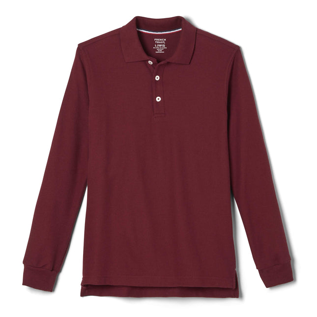 French Toast Boys' Long Sleeve Pique Polo Uniform 