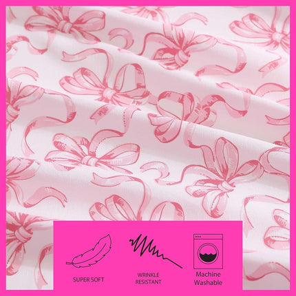 Betsey Johnson - Twin XL Sheet Set, Soft & Lightweight Bedding, Fade & Wrinkle Resistant (Ballet Bows Pink, Twin XL)