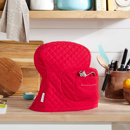 Housse matelassée ajustée KitchenAid pour batteur sur socle à tête inclinable, coloris rouge Passion, 36,5 x 45,7 cm