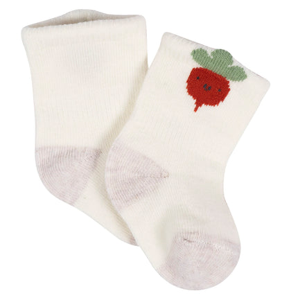 Gerber Unisex Baby 8-Pair Wiggle-Proof Sock, Happy Veggies, 6-9 Months