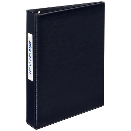 Avery Mini Durable Binder with 1" Round Rings, Holds 5-1/2" x 8-1/2" Paper, Label Holder, 6 Black Binders (27257)