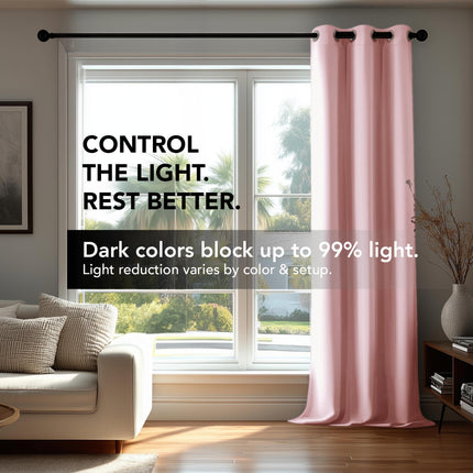 Cortinas de guardería Deconovo de 54 pulgadas de largo, cortinas opacas, cortinas térmicas aislantes para dormitorio de niñas (rosa coral, 52x54 pulgadas, 2 paneles)