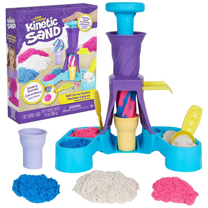 Kinetic Sand Soft Serve Station, Moldable Play Sand Sensory Toys, Ages 5+