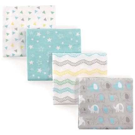 Luvable Friends 4 Piece Flannel Receiving Blanket,