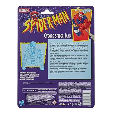 Hasbro Marvel Legends Series 15-cm Collectible Cyborg Spider-Man Action Figure Toy Vintage Collection, Comic-Inspired, Red
