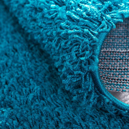 Unique Loom Solo Solid Shag Collection Modern Plush Turquoise Rectangle (2' x 3')