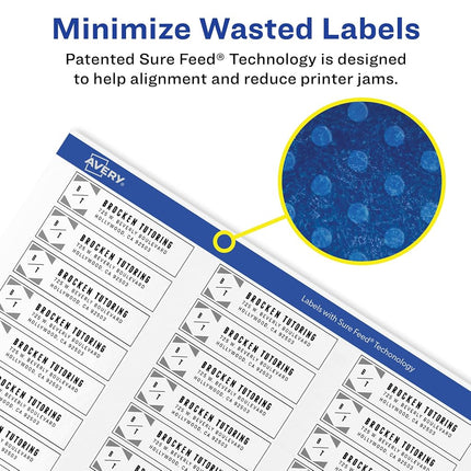Avery 5167 Self-Adhesive Labels 8,000 Items White 44.5 mm 12.7 mm 8000 Pieces 100 Sheets Box