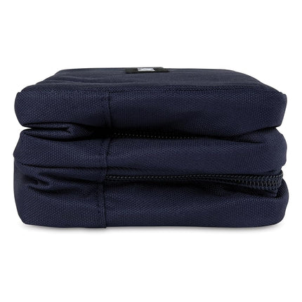 PackIt Freezable Dual Compartment Snack Box, Midnight Navy, Insulated and Freezable with ECOFREEZE Technology, Buckle Handle, Zip Closure, Reusable, Collapsible, Designed for Perishables and Dry Snack