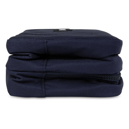 PackIt Freezable Dual Compartment Snack Box, Midnight Navy, Insulated and Freezable with ECOFREEZE Technology, Buckle Handle, Zip Closure, Reusable, Collapsible, Designed for Perishables and Dry Snack