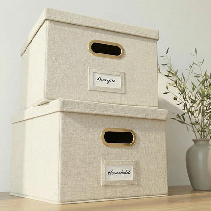 ZICOTO Decorative File Organizer Box Set of 2 - Co