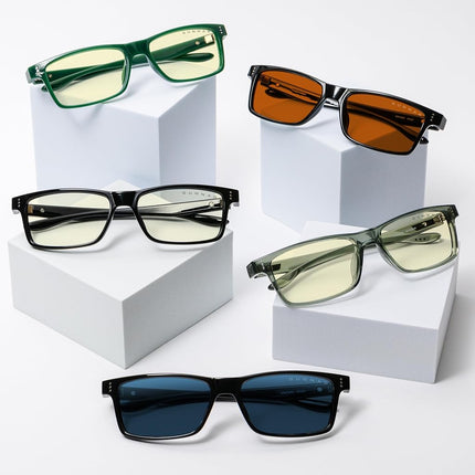 Gunnar Gaming and Computer Eyewear/Vertex, Amber Tint - Patented Lens, Reduce Digital Eye Strain, Block 65% of Harmful Blue Light