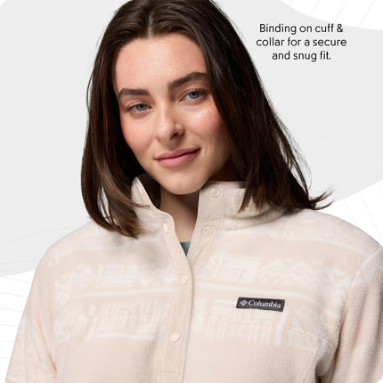 Columbia Women's Benton Springs Printed 1/2 Snap, Fleece Pull Over, Dark Stone Deschutes Days, X-Large
