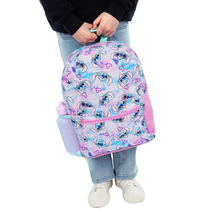 Disney Stitch School Bag Set 3 Piece | Lilo and Stitch Backpack With Pencil Case And Water Bottle | Girls Backpacks | Multicolour