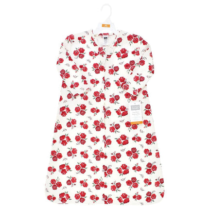 Hudson Baby Unisex Baby Long Sleeve Cotton Jersey Sleeping Bag, Sack, Blanket, Red Rose, 0-6 Months