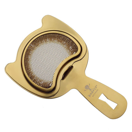 Barfly Fine Mesh Spring Strainer, Gold Plated
