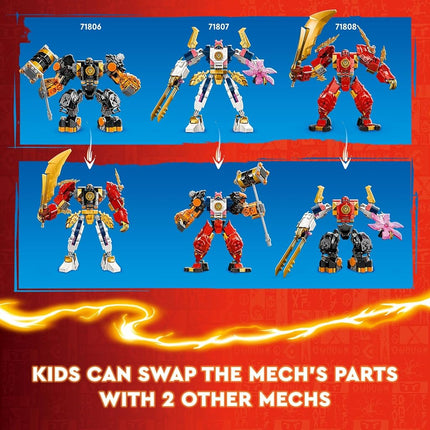 LEGO NINJAGO Cole’s Elemental Earth Mech Mini Ninja Toy, Customizable Action Figure Adventure Toy with Cole and Wolf Warrior Minifigures, Ninja Gift for Boys, Girls and Kids Ages 7 and Up, 71806