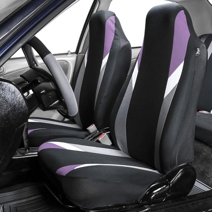 FH Group Front Set Cloth Car Seat Covers for Bucket Seats,1-Piece Seat Cover, Universal Fit, Airbag Compatible, SUV, Van Seat Cover, Purple