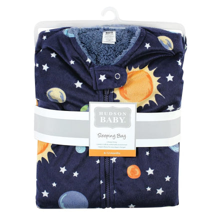 Gigoteuse, sac de couchage et couverture en vison avec intérieur sherpa pour bébés, motif système solaire, 18-24 mois, de Hudson Baby