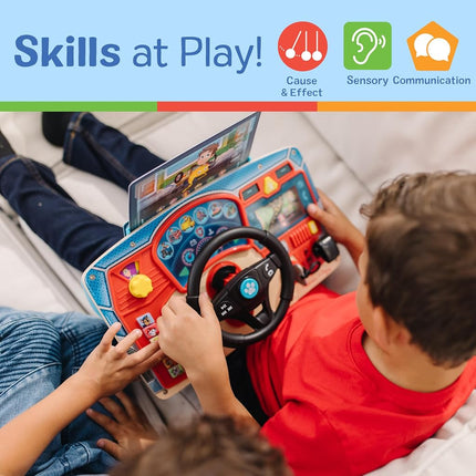 Melissa & Doug - Paw Patrol Wooden Dashboard and Steering Wheel, Rescue Mission with Skye, Rubble, Marshall, Chase, Educational Game, 3+ Years, Gift for Boys and Girls