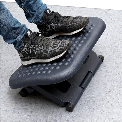 Repose-pieds Mind Reader, sous le bureau au travail, ergonomique, réglable en hauteur, bureau, plastique, 43,2 cm (L) x 33 cm (l) x 15,9 cm (H), noir