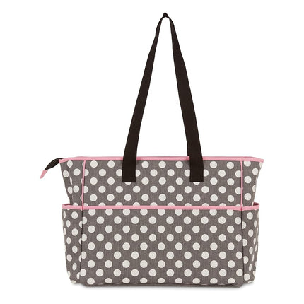 Disney Unisex Baby Cudlie Diaper Tote Moms | Large Spacious Travel Boy and Girl | 17-inch Multi-Functional Bag, Minnie Mouse Polka Dot Print