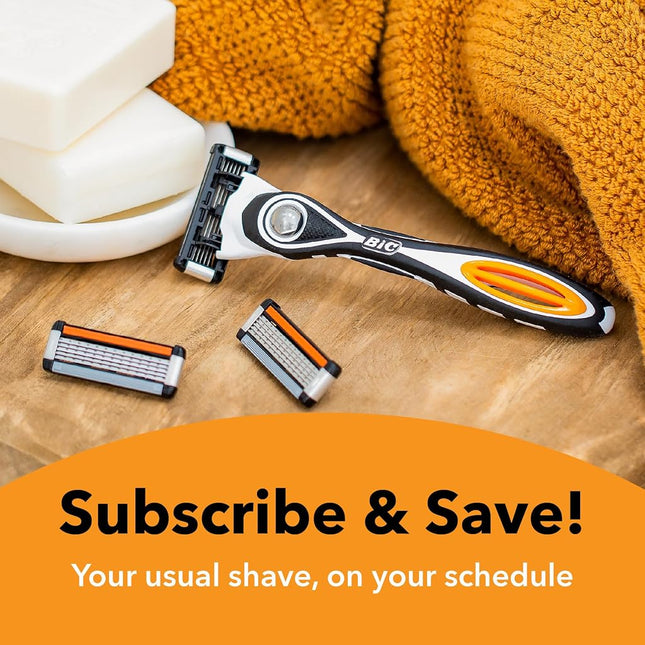 BIC Flex 5 Refillable Refill Razor Cartridges for Men, Long-Blade Razors for a Smooth and Comfortable Shave, 12 Refill Cartridges