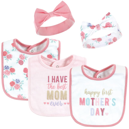 Hudson Baby Unisex BabyCotton Bib and Headband or 