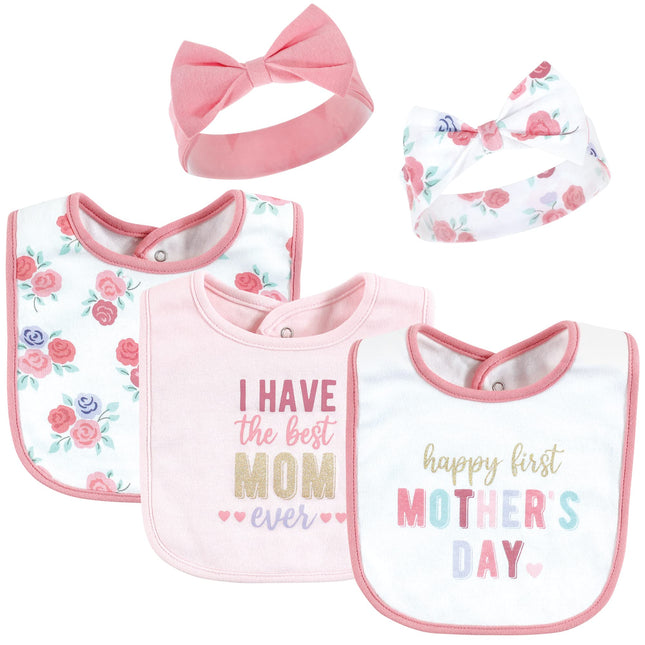 Hudson Baby Unisex BabyCotton Bib and Headband or 