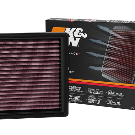 K&N Replacement Air Filter compatible with Lexus LC500 5.0L V8 2018- (33-5133)