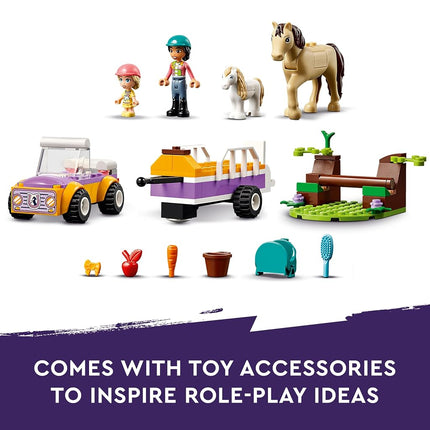 LEGO Friends Horse and Pony Trailer Toy - incl. Liann & Zoya Mini Dolls, Pony & Horse Animal Figures, a Car Model and Accessories - Creative Gift for 4+ Year Old Girls - 42634
