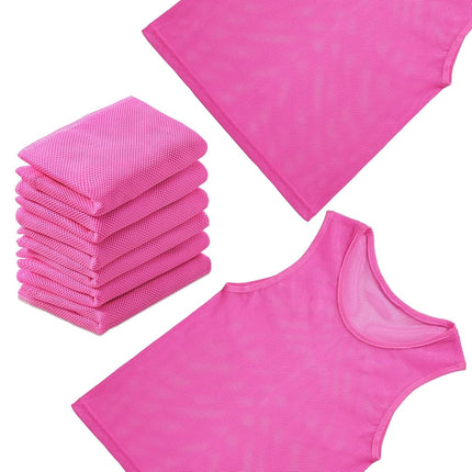 Sintege 12 Pcs Soccer Pinnies Pennies Jersey Scrimmage Vest Sports Practice Jersey Mesh Basketball Vest for Youth Adult Kids, Pink, Medium