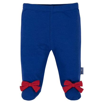 NFL 3 Pack Bodysuit Footed Pant and Cap, Pink GirlBuffalo Bills, 6-9M