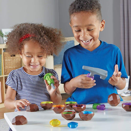 Learning Resources Rock 'n Gem Surprise - 19 Pieces, Ages 3+ Toddler Learning Toys, Sorting and Matching Toys, Early STEM for Kids