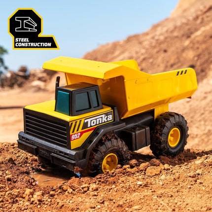 Tonka Steel Classics | Mighty Dump Truck | Kids Construction Toys for Boys and Girls, Vehicle Toys for Creative Play, Motor Skill Development for Kids Ages 3+ | Basic Fun 06087 FFP