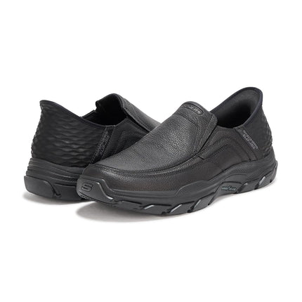 Skechers USA Zapatillas Respected-Elgin sin Cordones para Hombre, Bbk ( Negro/Negro ), 9.5 Ancho Especial