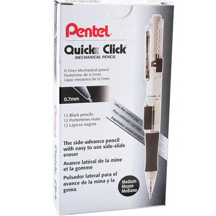 Pentel QUICK CLICK Mechanical Pencil (0.7mm), Black Barrel - PD217A