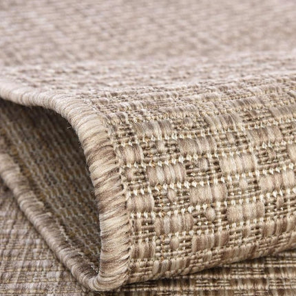 Unique Loom Collection Casual Transitional Solid Heathered Indoor/Outdoor Flatweave Area Rug (2' x 8' Runner, Beige/Ivory)