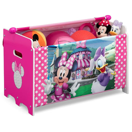 Delta Children - Minnie Mouse Toy Box with Retractable Fabric Top, Pink