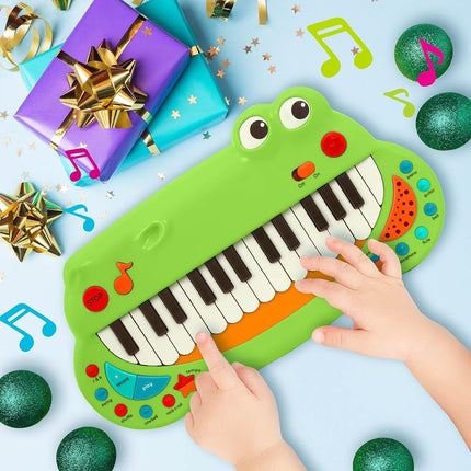 Battat Crocodile Toy Keyboard with 5 Settings and Songs, Musical