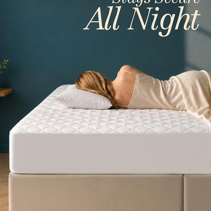 Quilted Mattress Topper, King size fits 40cm deep, Soft Mattress Pad