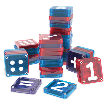 Magna-Tiles microMAGS Learn Numbers 56-Piece Magnetic Construction Set, The Original Magnetic Building Brand
