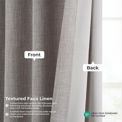 HPD Half Price Drapes BOCH-LN185-P Faux Darkening Curtains-96 Inches Long Extra Wide Luxury Linen Curtains for Bedroom & Living Room (1 Panel), 100W x 96L, Clay